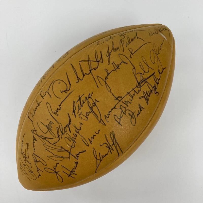 1965 Pro Bowl Team Signed Football 35 Sigs With Jim Brown JSA COA - 6