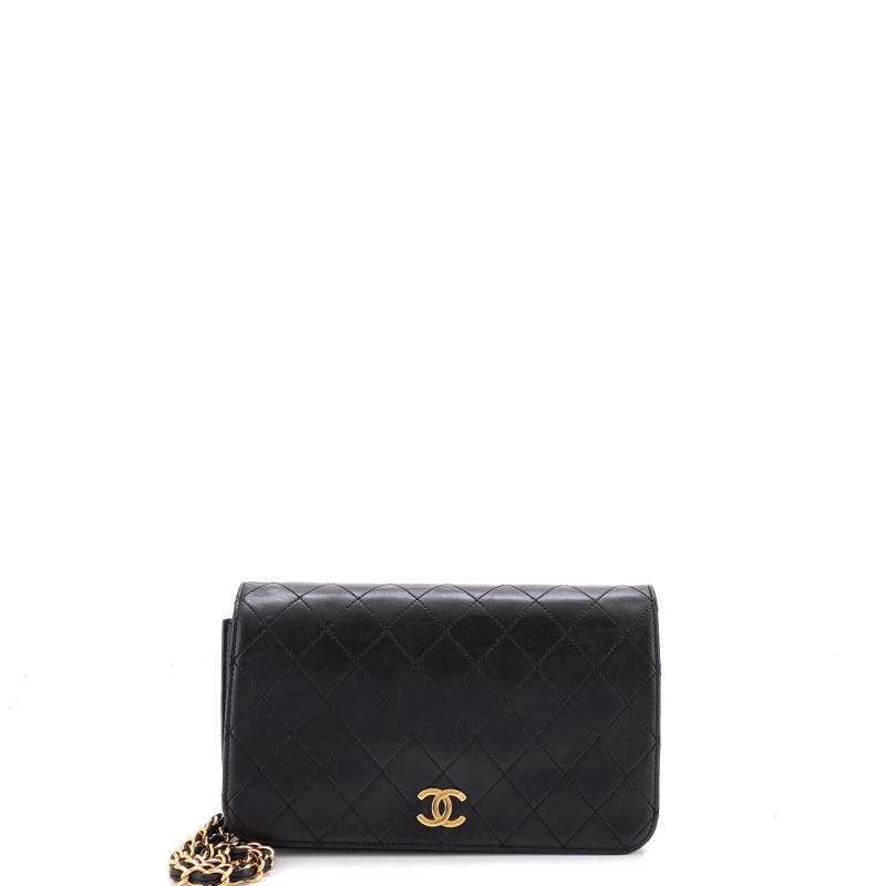 Chanel Vintage Full Flap Bag Quilted Lambskin Medium: Condition: Pre-owned - Fair,Brand: Chanel,Exterior Material: Leather,Style: Shoulder Bags,Exterior Color: Black,Department: Women,Size: Medium