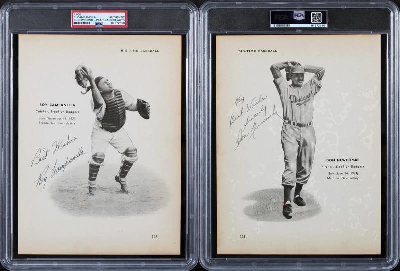 Dodgers Roy Campanella & Don Newcome Signed 8x10.75 Book Page PSA/DNA Slabbed: Player: Roy Campanella & Don Newcome,Product: Photo,Original/Reprint: Original,Autograph Authentication: PSA,Team: Brooklyn Dodgers,PRODUCT_COA: PSA,PRODUCT_SIGNED_BY_NAME: Roy Campanella & Don Newcom