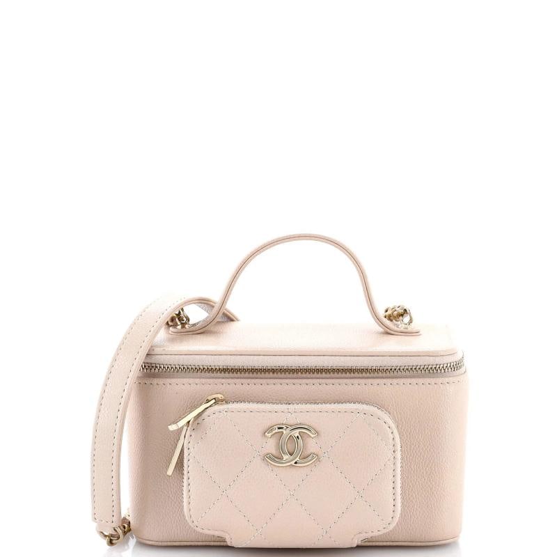 Chanel Business Affinity Top Handle Vanity Case with Chain Quilted Caviar Small (1 of 6)
