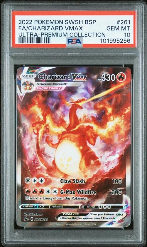 2022 Pokemon Swsh Black Star Promo #261 Full Art Charizard Vmax UPC PSA 10: Condition: Graded - PSA 10: Professionally graded,Graded: Yes,Game: PokÃƒÂ©mon,Character: Fa/Charizard Vmax,Set: 2022 Pokemon Swsh Black Star Promo,Card Number: 261,Type: Collectib