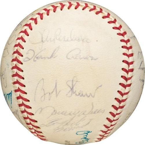 Roberto Clemente 1962 All Star Game Team Signed Baseball PSA DNA & JSA COA: Signatures include Roberto Clemente, Hank Aaron, Willie Mays, Don Drysdale, Juan Marichal, Bill Mazeroski, Orlando Cepeda, Richie Ashburn, Bob Gibson, Stan Musial and superstar Ken Boyer. . Product: B