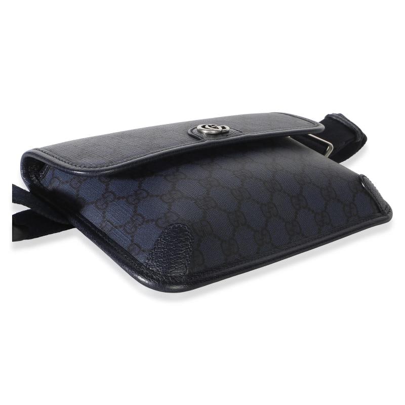 Gucci Navy GG Supreme Canvas Ophidia Web Slim Belt Bag - 7