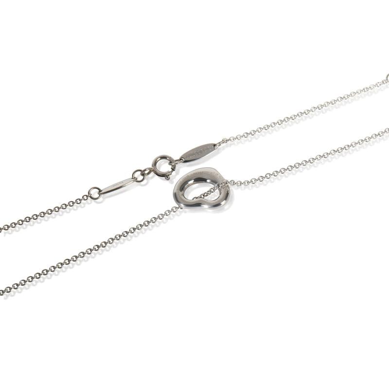 Tiffany & Co. Platinum Diamond Elsa Peretti Open Heart Pendant - 2