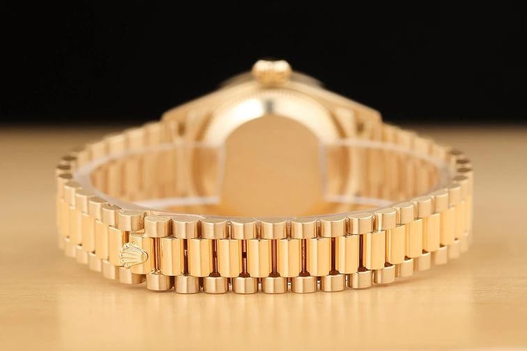 ROLEX PRESIDENT 69178 CHAMPAGNE ROMAN FACTORY MYRIAD DIAMOND 18K GOLD WATCH - 7