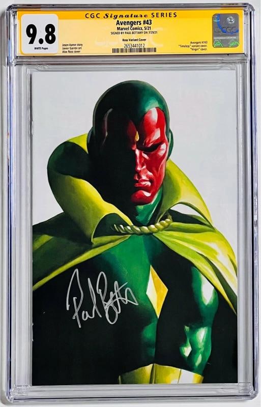 CGC Signature Series Graded 9.8 Marvel The Avengers #43 Signed by Paul Bettany: Original/Reproduction: Original,Industry: Movies,Country of Origin: United States