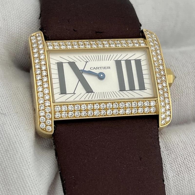 Cartier Tank Divan 2601 31mm Factory Diamond Bezel 18k Yellow Gold Box - 4