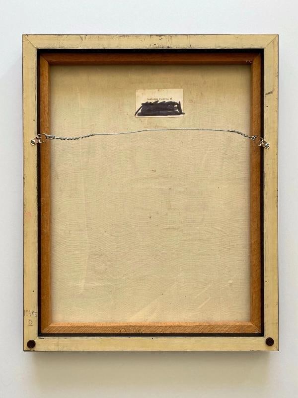 ALIZANDRO VALENCIA RARE MID CENTURY MODERN FRAMED ORIGINAL MIXED MEDIA PAINTING - 12