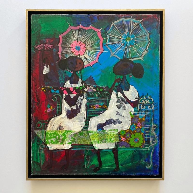 ALIZANDRO VALENCIA RARE MID CENTURY MODERN FRAMED ORIGINAL MIXED MEDIA PAINTING: MEASURES 16 7/8" W X 20 7/8" H X 1 1/2"D. . Condition: Used,Country of Origin: Mexico,Unit of Sale: Single-Piece Work,Artist: Alizandro Valencia Manzo,Signed By: Alizandro Valencia,Size: Medium (up