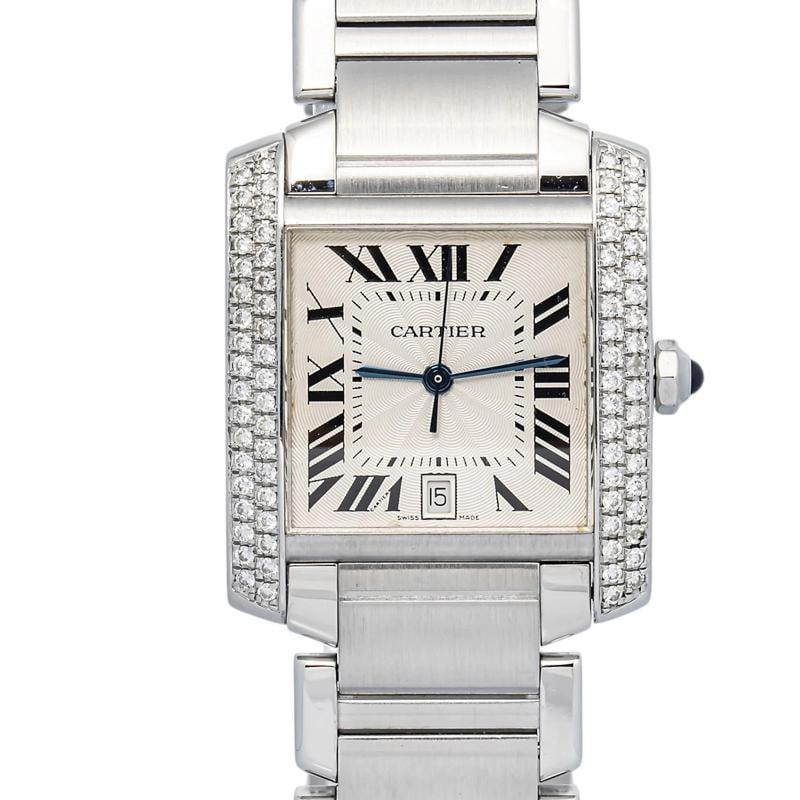 cartier Tank FranÃƒÂ§aise 2302 Stainless Steel White Dial Automatic 28mm - 2