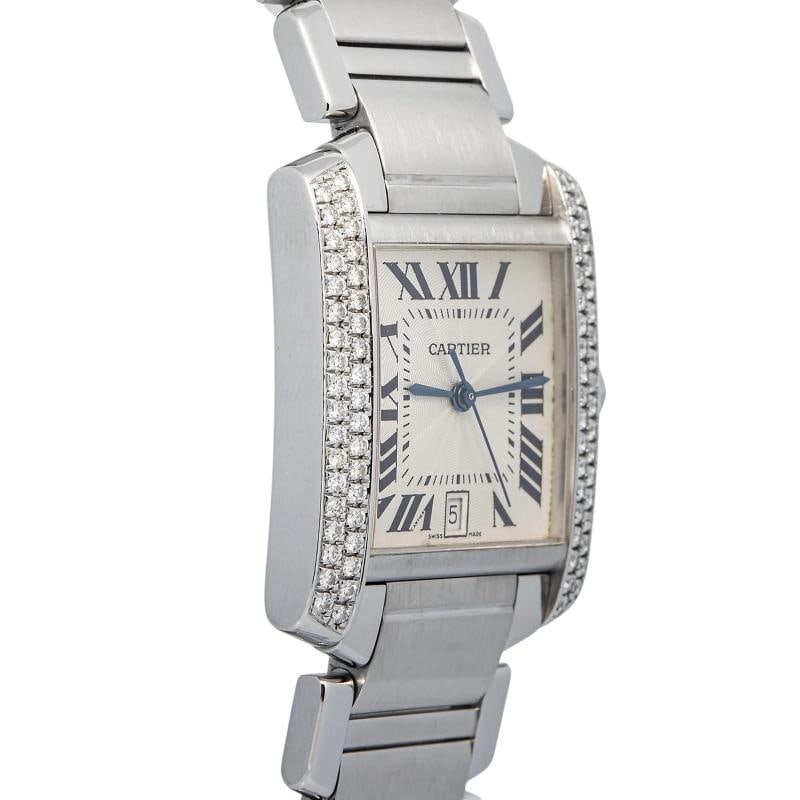 cartier Tank FranÃƒÂ§aise 2302 Stainless Steel White Dial Automatic 28mm - 4