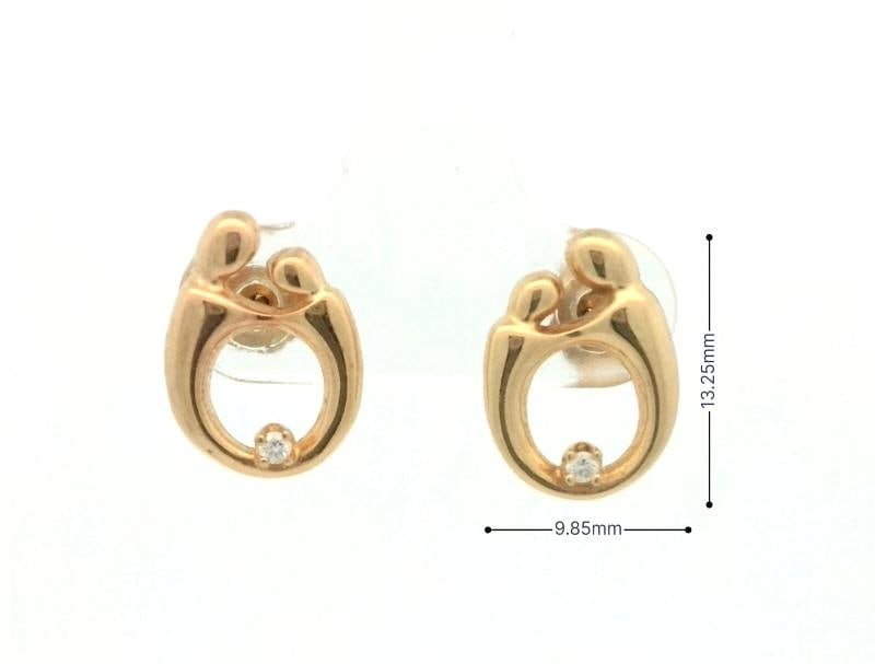 Diamond Earrings In 14k Yellow Gold - 2