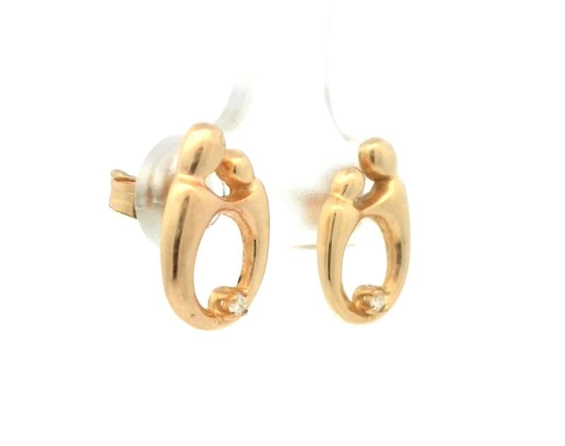 Diamond Earrings In 14k Yellow Gold - 3