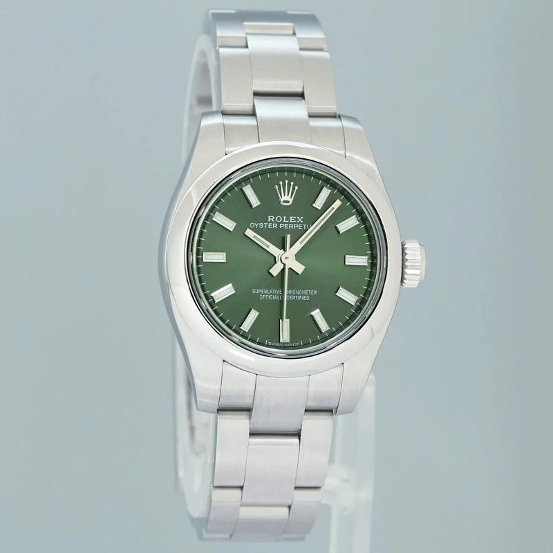 MINT 2018 PAPERS Rolex 176200 Oyster Perpetual 26mm Green Watch Box - 2