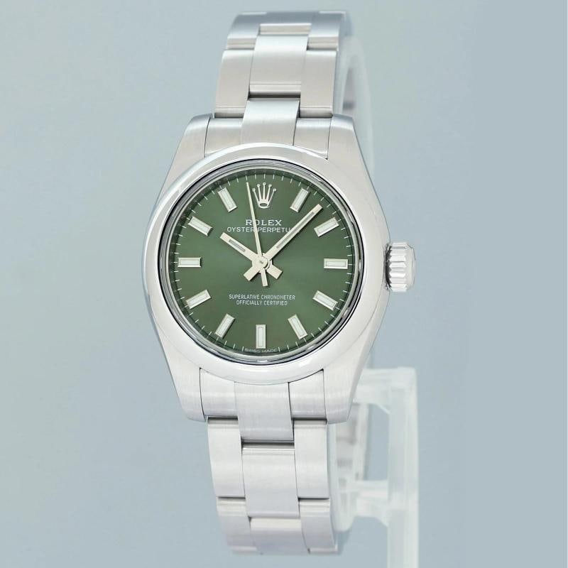 MINT 2018 PAPERS Rolex 176200 Oyster Perpetual 26mm Green Watch Box - 3