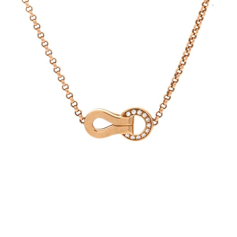 Cartier Agrafe Pendant Necklace 18K Rose Gold with Diamonds: Condition: Pre-owned - Good,Brand: Cartier,Main Stone: Diamond,Metal: 18K Rose Gold,Metal Purity: 18K,Style: Pendant,Type: Necklace,Color: Rose Gold,Material: Unknown Condition: Pristine. Faint wear