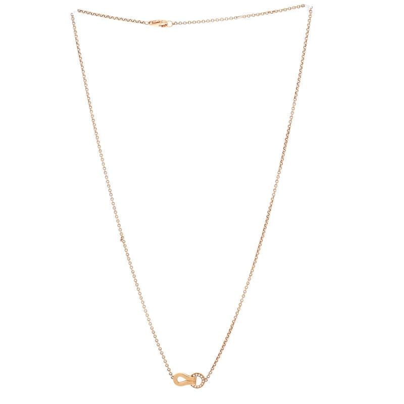 Cartier Agrafe Pendant Necklace 18K Rose Gold with Diamonds - 2