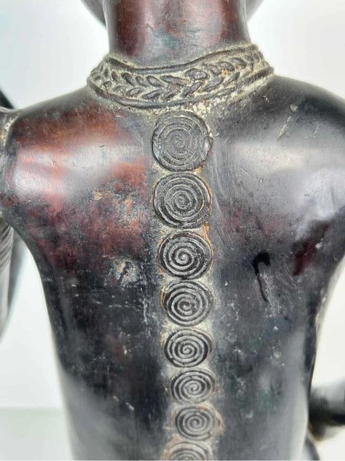 19thC Bronze Bamoun Bamum Cameroon African Ancestral Figure Statue +Provenance - 11