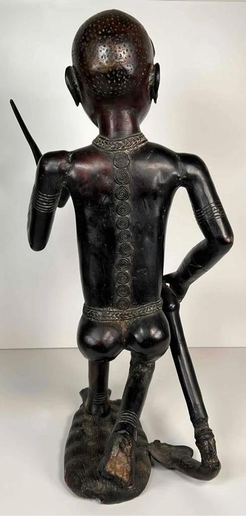19thC Bronze Bamoun Bamum Cameroon African Ancestral Figure Statue +Provenance - 2