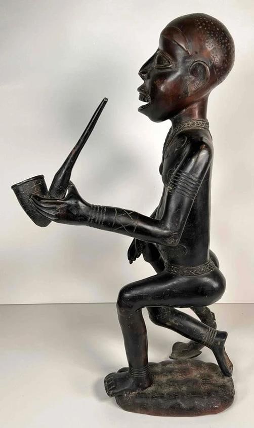 19thC Bronze Bamoun Bamum Cameroon African Ancestral Figure Statue +Provenance - 4