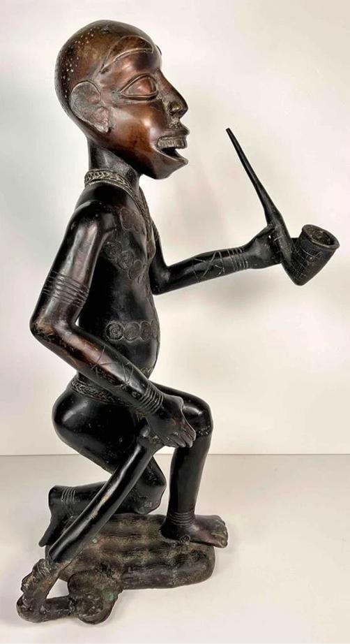 19thC Bronze Bamoun Bamum Cameroon African Ancestral Figure Statue +Provenance - 5