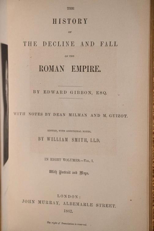 Edward Gibbon / HISTORY OF THE DECLINE AND FALL OF THE ROMAN EMPIRE 1862 - 9