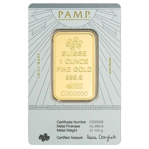 1 oz Gold Bar PAMP Suisse Lady of Justice (In Assay) .9999 Gold #A745 - 3