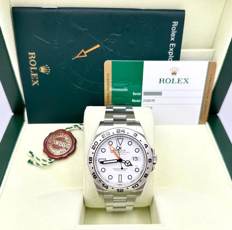 Rolex Explorer II 216570 42mm Polar White Dial Stainless Steel Box Paper - 10