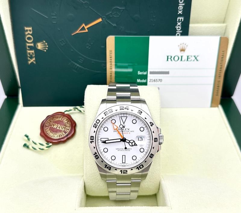 Rolex Explorer II 216570 42mm Polar White Dial Stainless Steel Box Paper: Condition: Pre-owned - Excellent,Bezel Color: Silver,Year Manufactured: 2010-2019,Band/Strap: Rolex Oyster,Case Color: Silver,Department: Men,Watch Shape: Round,Style: Casual, Classic, Dress/Formal, L