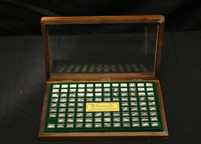 Sterling silver "The Centennial Car Mini-Ingot: Sterling silver "The Centennial Car Mini-Ingot Collection" each weighing 1.6g, 99 total.