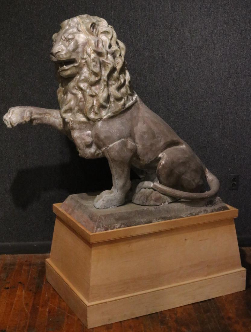 Cast-Metal Seated Lion of Impressive Size (1 of 8)
