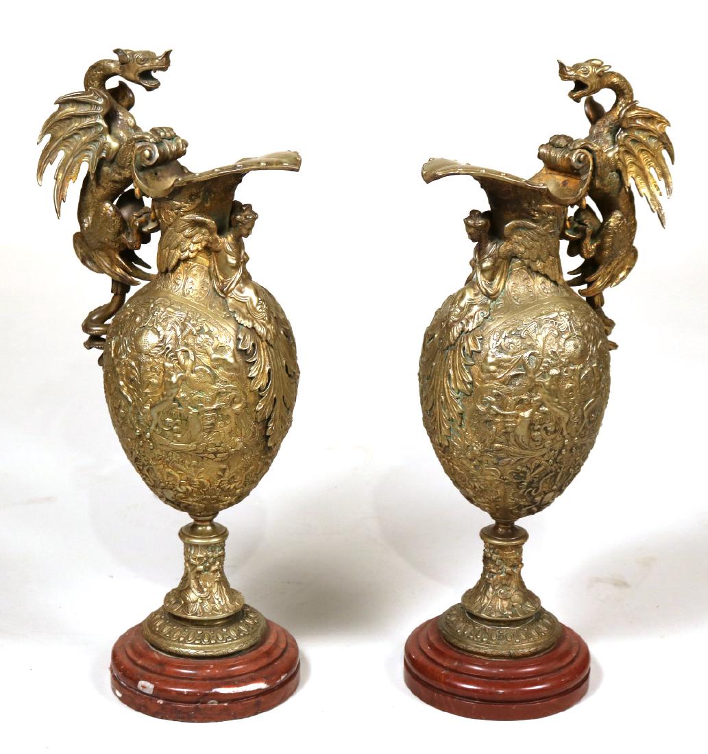 Pair of Bronze Renaissance Style Ewers (1 of 8)