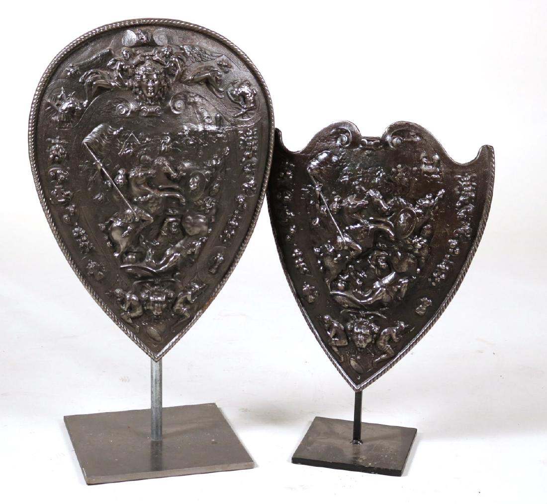 Two Polished Cast-Iron Armorial Plaques (1 of 9)