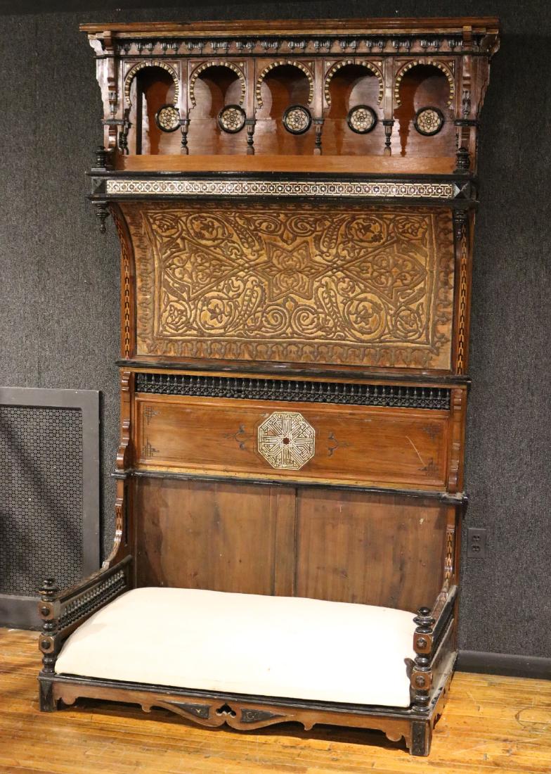 Elaborately Inlaid Syrian Bench (1 of 8)