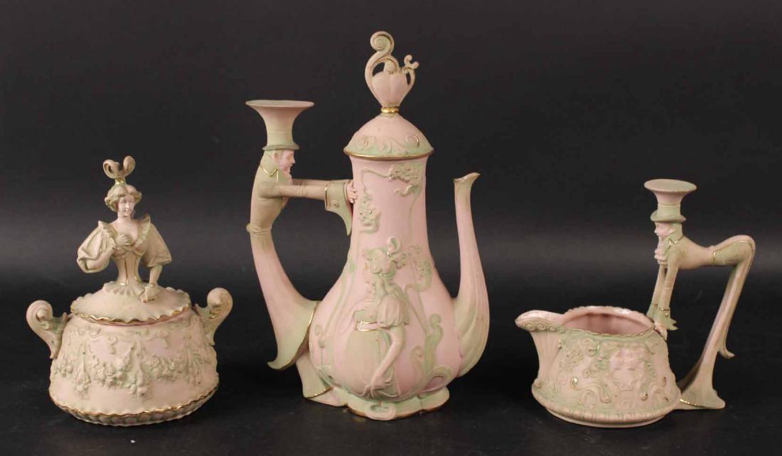 Three Piece Porcelain Bisque Coffee Set (1 of 7)