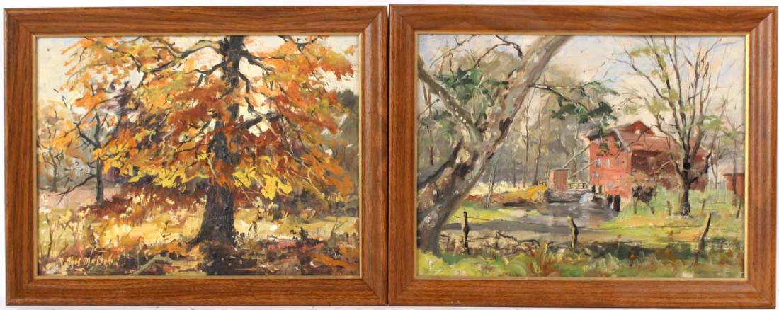 Oil on Board Autumn Landscape R. Thomas Maston (1 of 6)