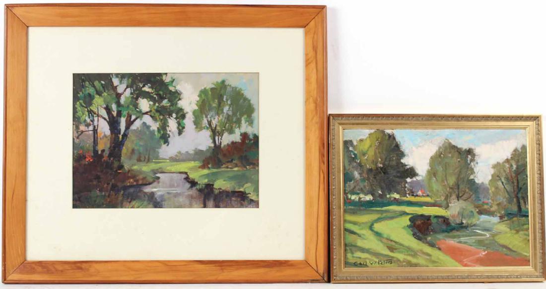 Oil on Board Landscape and Stream, Carl W. Peters (1 of 8)