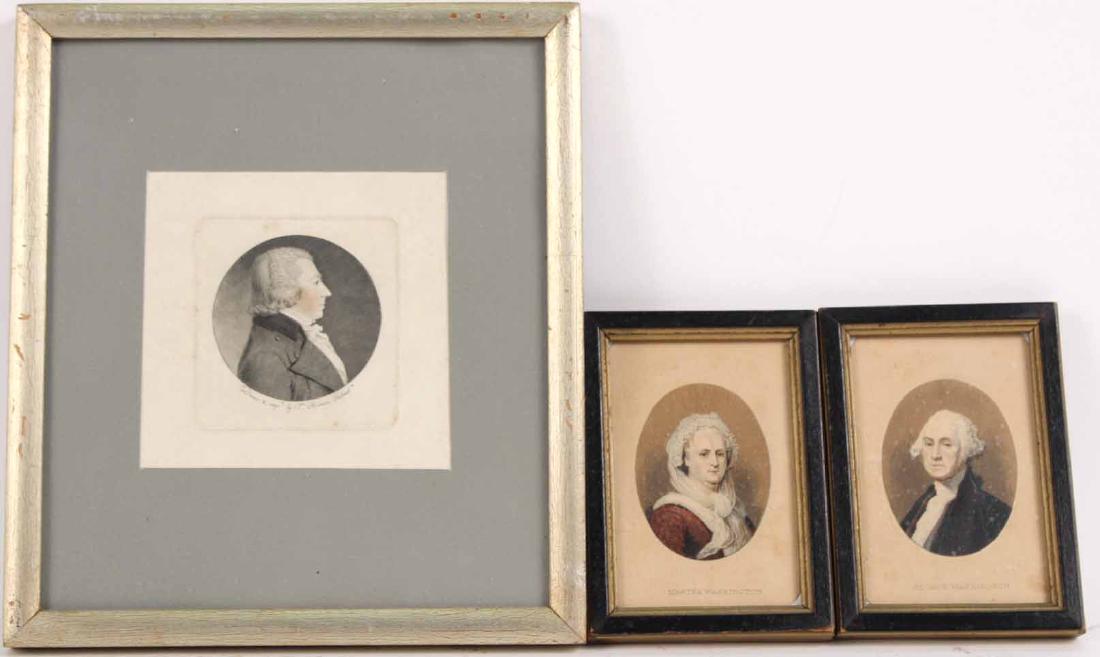 Pair of George &Martha Washington Portrait Prints (1 of 8)