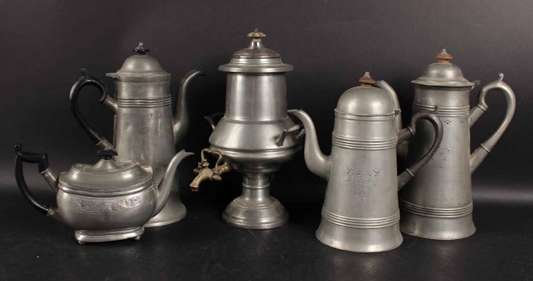 Three Pewter Coffee Pots (1 of 6)