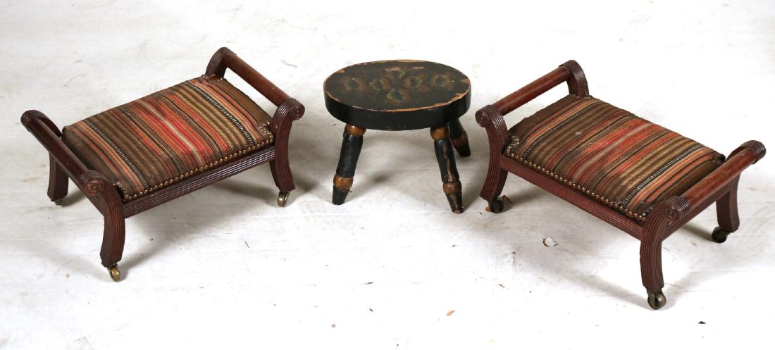 Pair of Federal Mahogany Footstools (1 of 9)