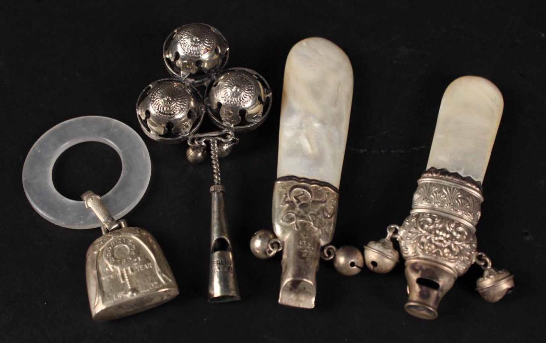 Gorham Sterling Silver Mother-of-Pearl Rattle (1 of 5)