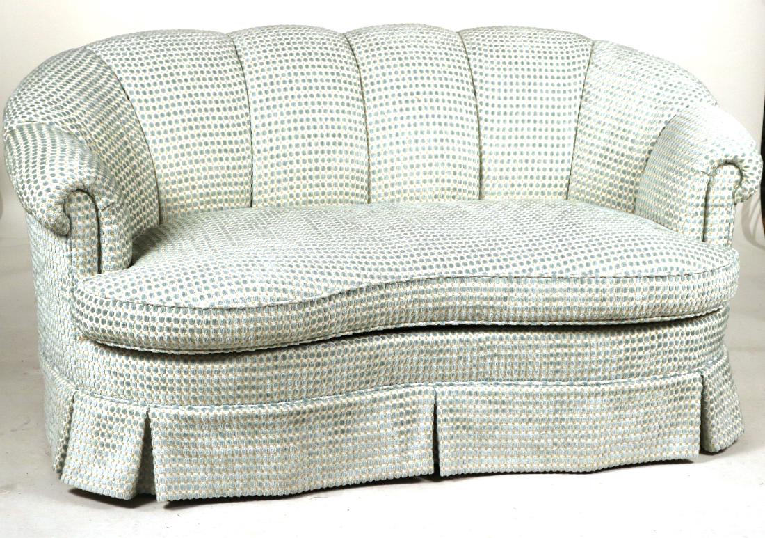 Contemporary Blue-Upholstered Sofa (1 of 6)