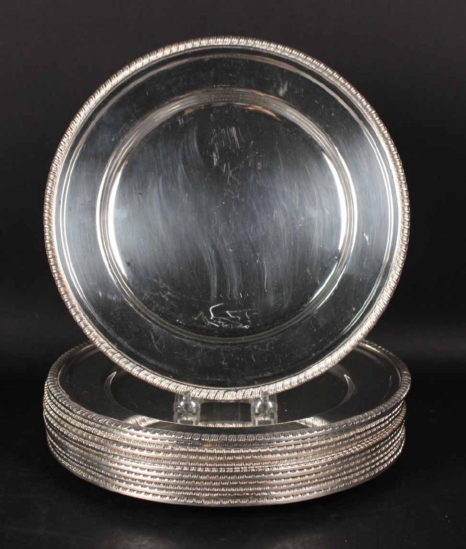 Set of Twelve Silver on Copper Chargers (1 of 3)