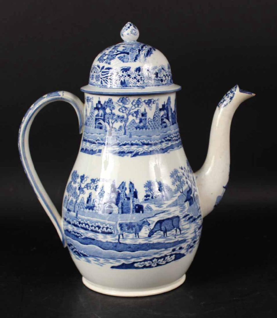 Blue Transferware Coffee Pot (1 of 6)