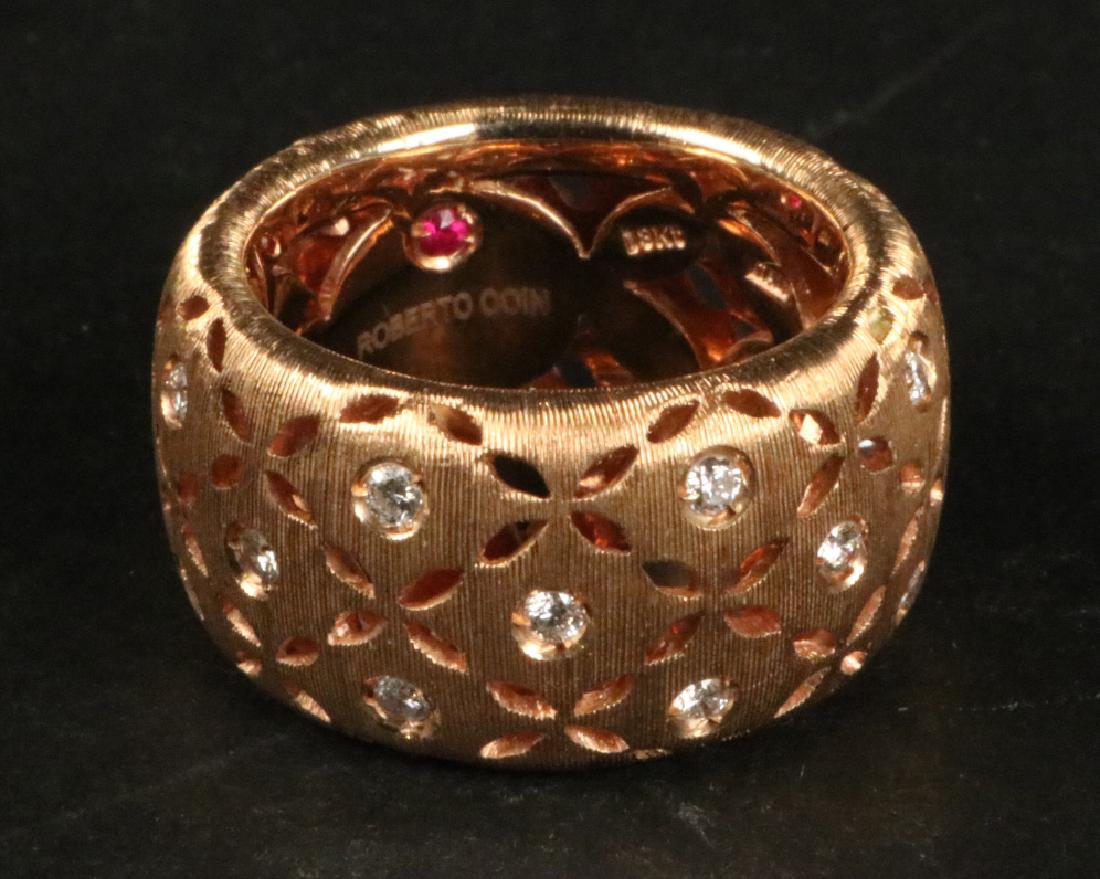 Roberto Coin 18K Brushed Rose Gold & Diamond Ring (1 of 4)