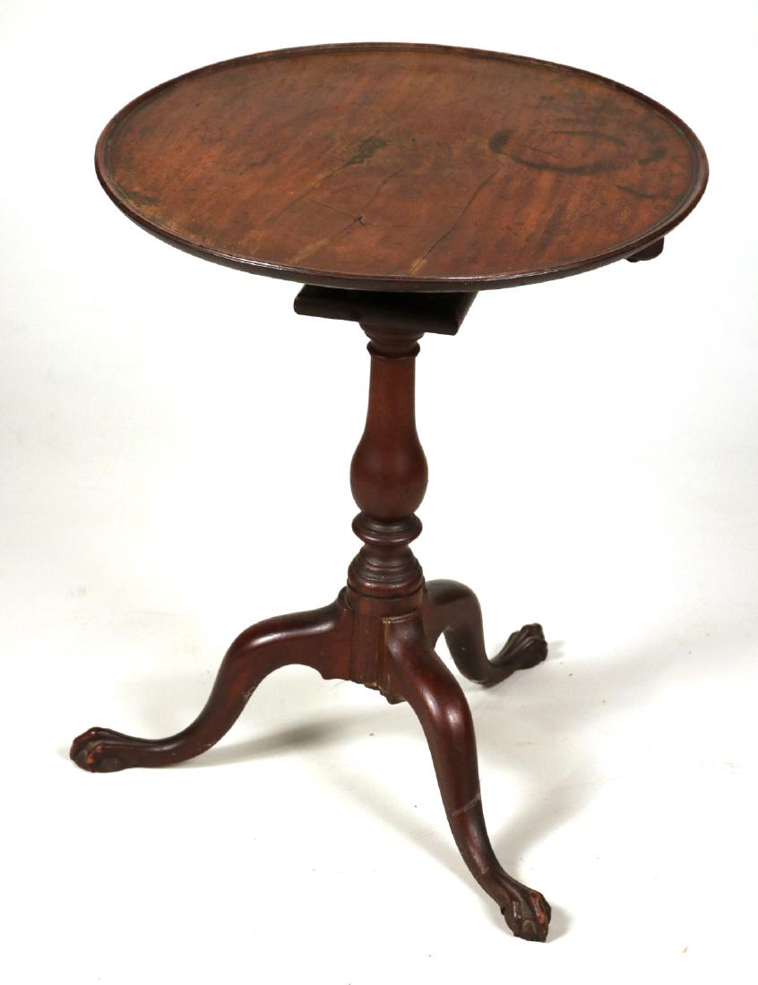 Chippendale Mahogany TiltTop Birdcage Candlestand (1 of 10)