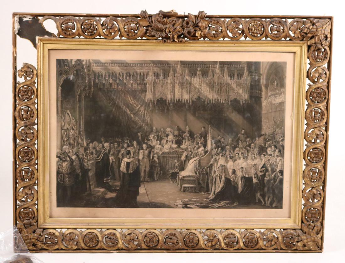 Engraving, Coronation of Queen Victoria: Henry Thomas Ryall. Sight size: 25"h x 36-1/4"w. Provenance: Property sold for the benefit of the Newark Museum Acquisition Endowment.
