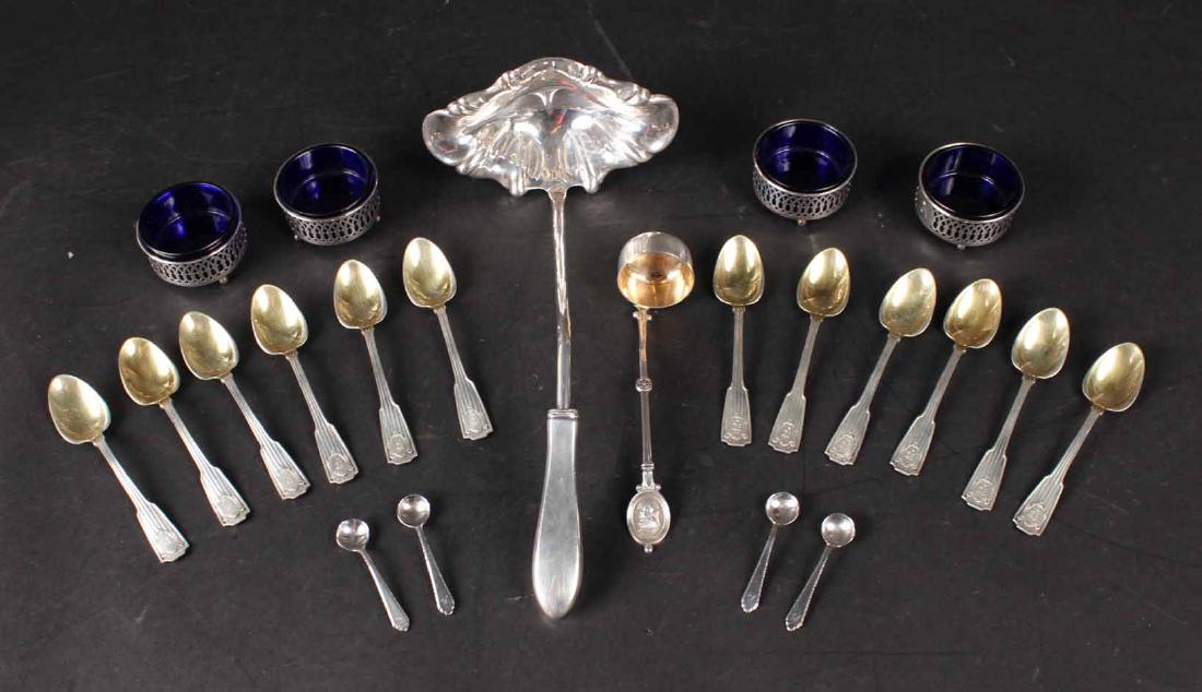 Set of Four Circular Sterling Silver Salt Cellars (1 of 8)