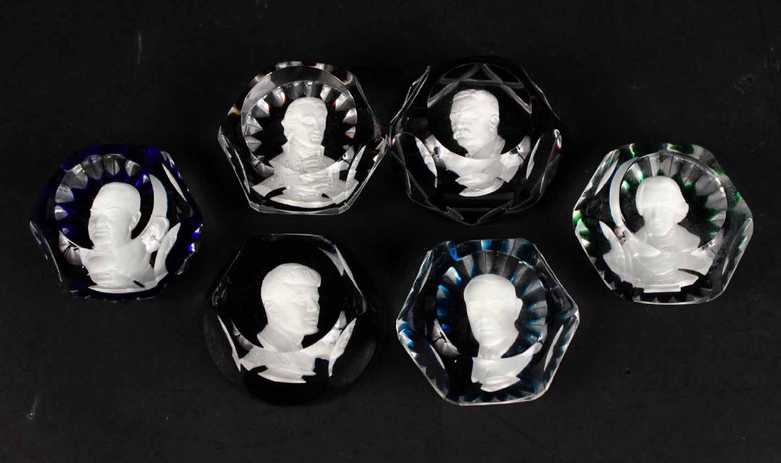 Six Presidential Baccarat Sulphide Paperweights (1 of 10)