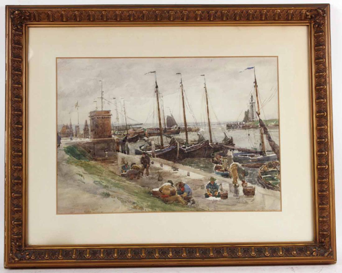 Watercolor, Robert W. Allan, Harbor View (1 of 7)